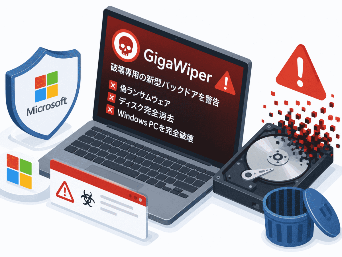 Microsoft、破壊専用の新型バックドア GigaWiperを警告-偽ランサム