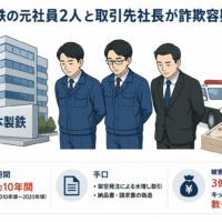 日本製鉄の元社員2人と取引先社長が詐欺容疑で逮捕-約10年間にわたる架空発注、被害総額3億円超、キックバックは数千万円規模か