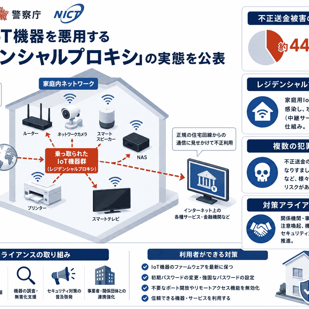 総務省・警察庁・NICT、家庭用IoT機器を悪用する「レジデンシャル