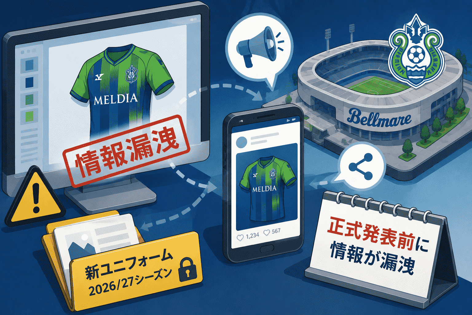 湘南ベルマーレ、2026/27シーズンの新ユニフォーム情報が正式発表前に漏洩