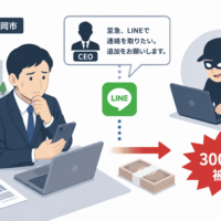 富山県 高岡市の企業がLINEへ誘導するCEO詐欺で300万円の被害