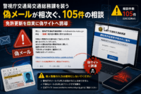 警視庁交通局交通総務課を装う偽メールが相次ぐ、105件の相談 免許更新を口実に偽サイトへ誘導