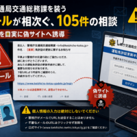 警視庁交通局交通総務課を装う偽メールが相次ぐ、105件の相談 免許更新を口実に偽サイトへ誘導