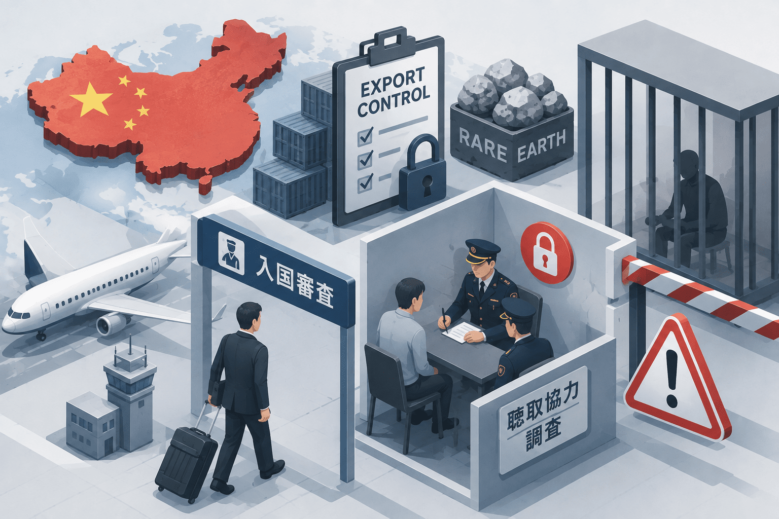 中国で複数の邦人拘束が判明、当局への聴取協力のため入国後に拘束された例も レアアース輸出規制の執行強化が生む新たなリスク