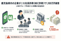 鹿児島県内の企業がニセ社長詐欺(BEC詐欺)で1,100万円被害、LINEグループ作成から2段階の送金指示