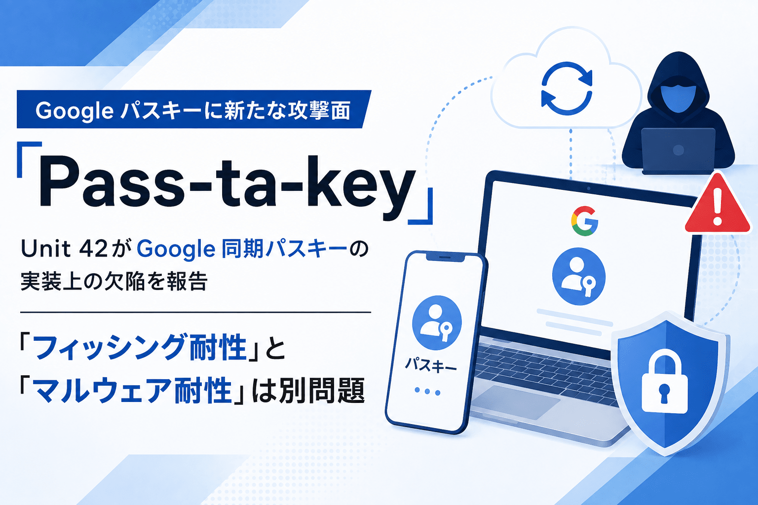 Google パスキーに新たな攻撃面、Unit 42がGoogle同期パスキーの実装上の欠陥を報告 「フィッシング耐性」と「マルウェア耐性」は別問題