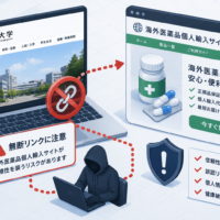 杏林大学公式サイトへの無断リンク掲載に注意、海外医薬品個人輸入サイトが信頼性を装うリスク