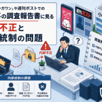 小学館「マンガワン」や週刊ポストでの不祥事の調査報告書に見る内部不正と内部統制の問題