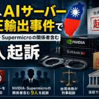 台湾、AIサーバー不正輸出事件でNVIDIA・Supermicroの関係者含む9人起訴
