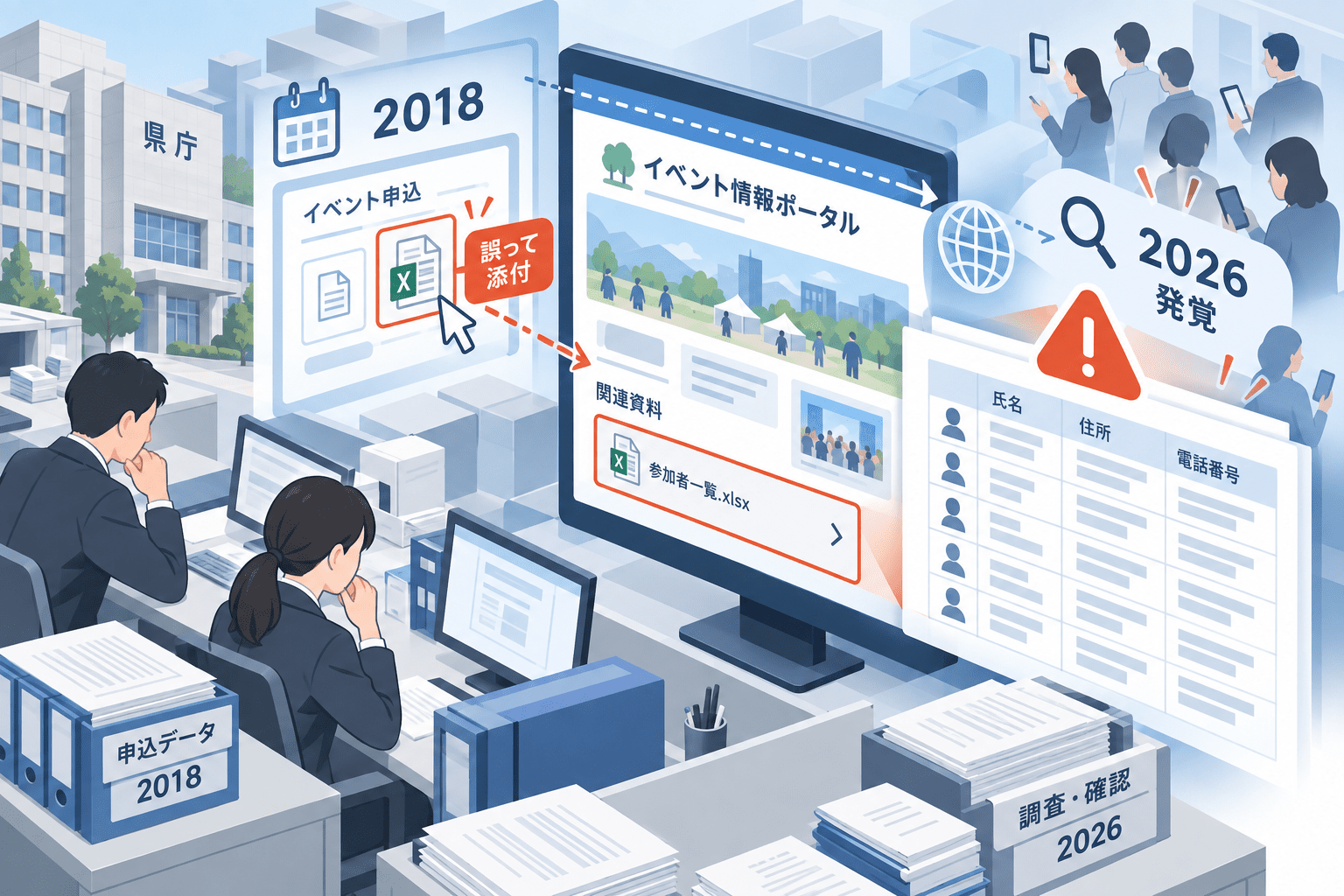 愛知県「あいこんナビ」、599名の個人情報を誤掲載　2018年の申請時に非公開ファイルを誤添付、2026年に発覚