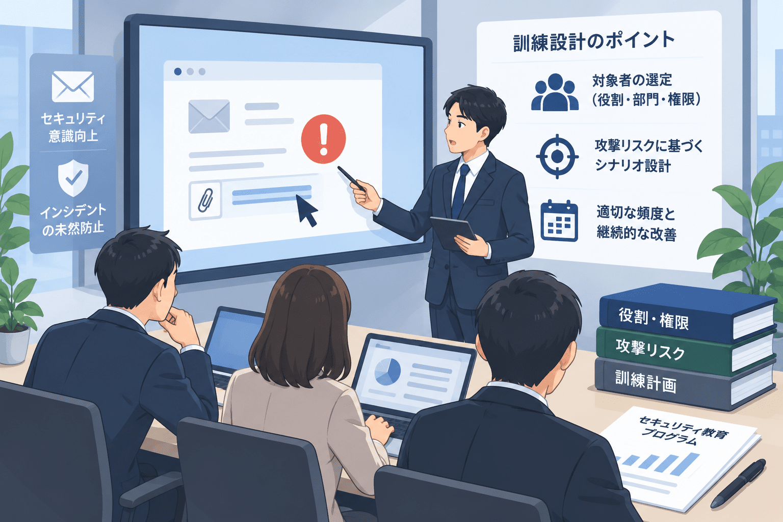 標的型攻撃メール訓練の頻度と対象者の決め方|役割・権限・攻撃リスクで設計する