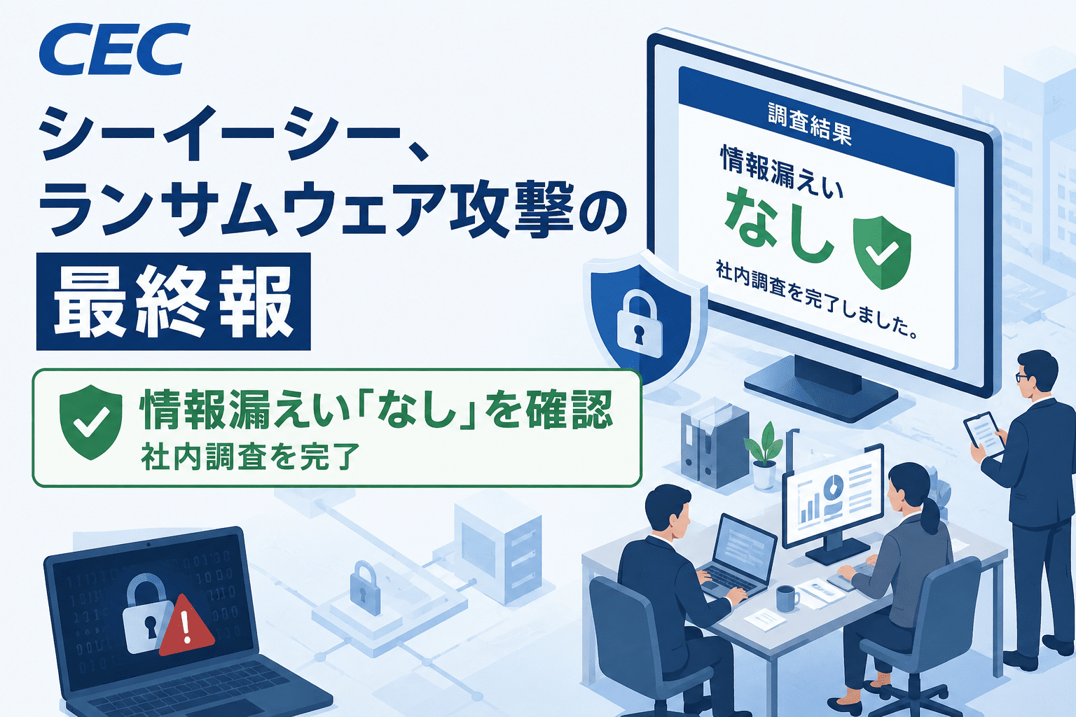 シーイーシー、ランサムウェア攻撃の最終報　情報漏えい「なし」を確認、社内調査を完了