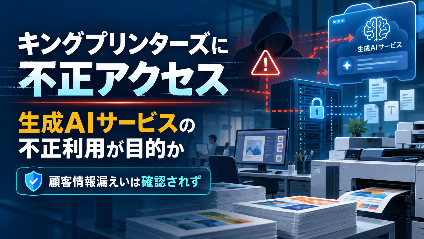 キングプリンターズに不正アクセス-生成AIサービスの不正利用が目的か、顧客情報漏えいは確認されず