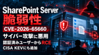 Microsoft SharePoint Serverの脆弱性 CVE-2026-65660がサイバー攻撃に悪用　認証済みユーザーからRCE、CISA KEVにも追加
