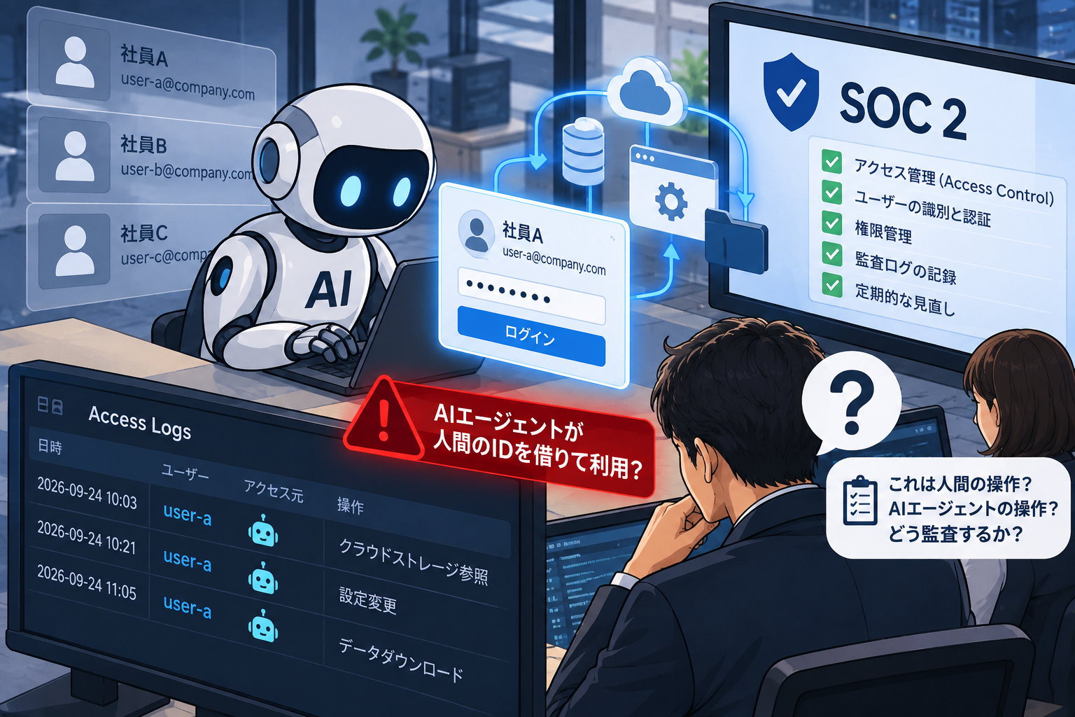 AIエージェントでSOC 2のアクセス管理に盲点　人間のIDを借りるエージェントをどう監査するか