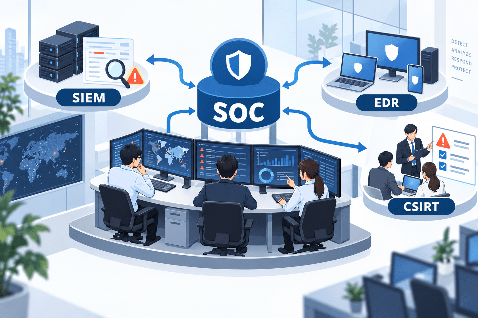 SOCとは？役割・業務内容、SIEM・EDR・CSIRTとの違いを公的ガイドから解説