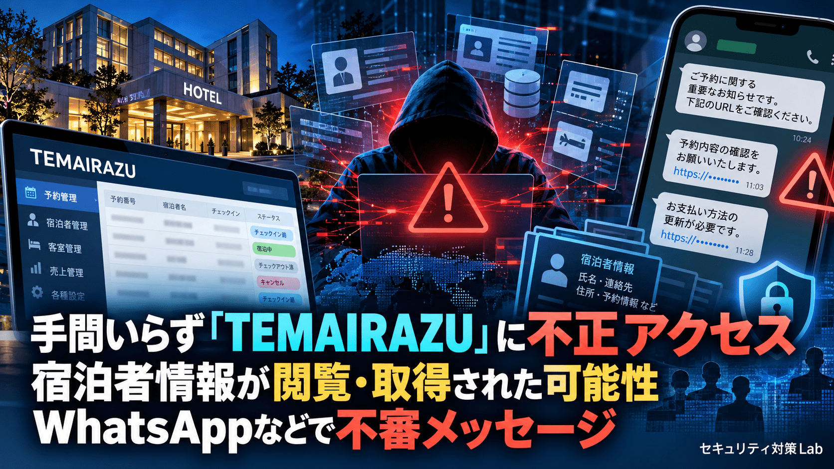 手間いらず「TEMAIRAZU」に不正アクセス　宿泊者情報が閲覧・取得された可能性、WhatsAppなどで不審メッセージ