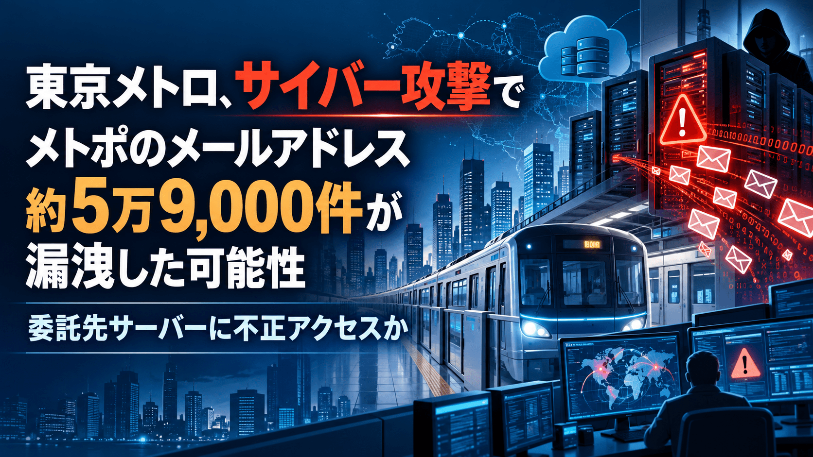 東京メトロ、サイバー攻撃でメトポのメールアドレス約5万9,000件が漏洩した可能性　委託先サーバーに不正アクセスか