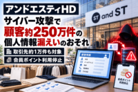 アンドエスティHDにサイバー攻撃、顧客約250万件の個人情報漏えいの恐れーアンドエスティは営業継続