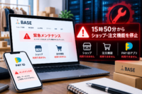 BASEが緊急メンテナンスを前倒し、15時50分からショップ・注文機能を停止―PAY IDアプリも対象