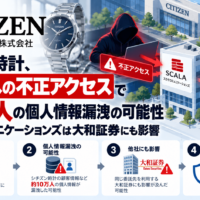 シチズン時計、委託先 スカラコミュニケーションズへの不正アクセスで約10万人の個人情報漏洩の可能性―スカラコミュニケーションズは大和証券にも影響