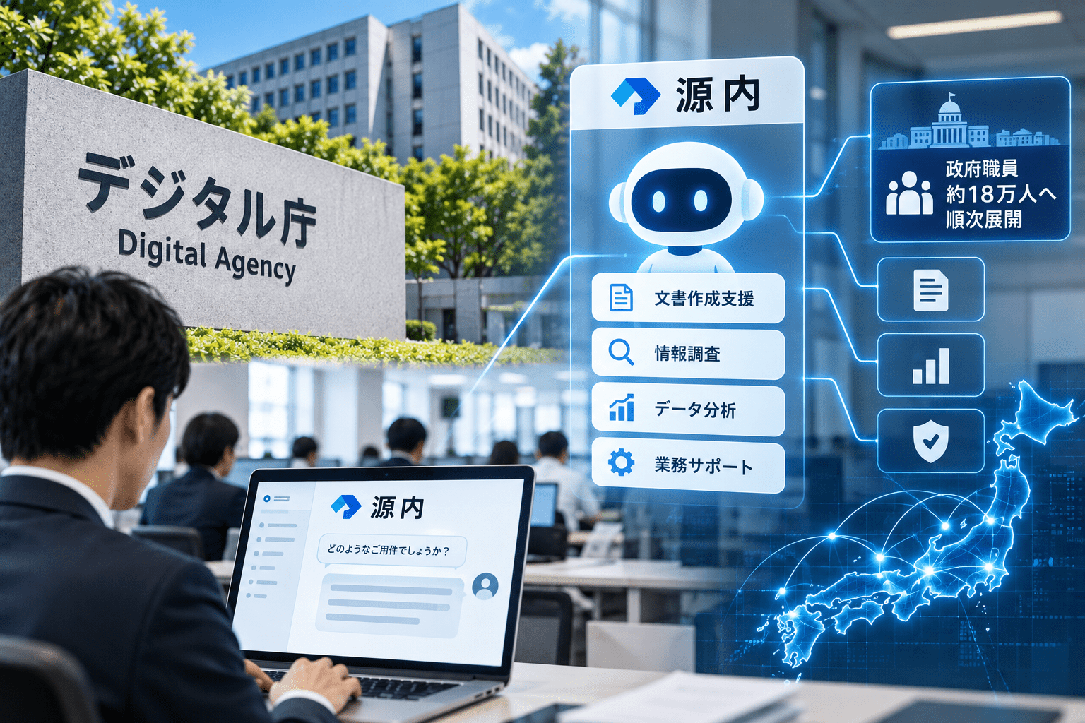 デジタル庁「源内」にAIエージェント機能、政府職員約18万人へ順次展開　ソブリンAIが国家・経済安全保障で重要になる理由