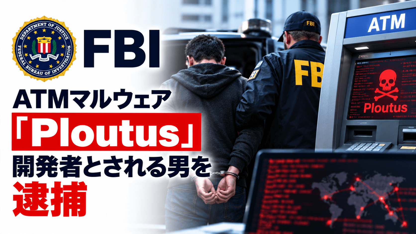 FBI、ATMマルウェア「Ploutus」開発者とされる男を逮捕