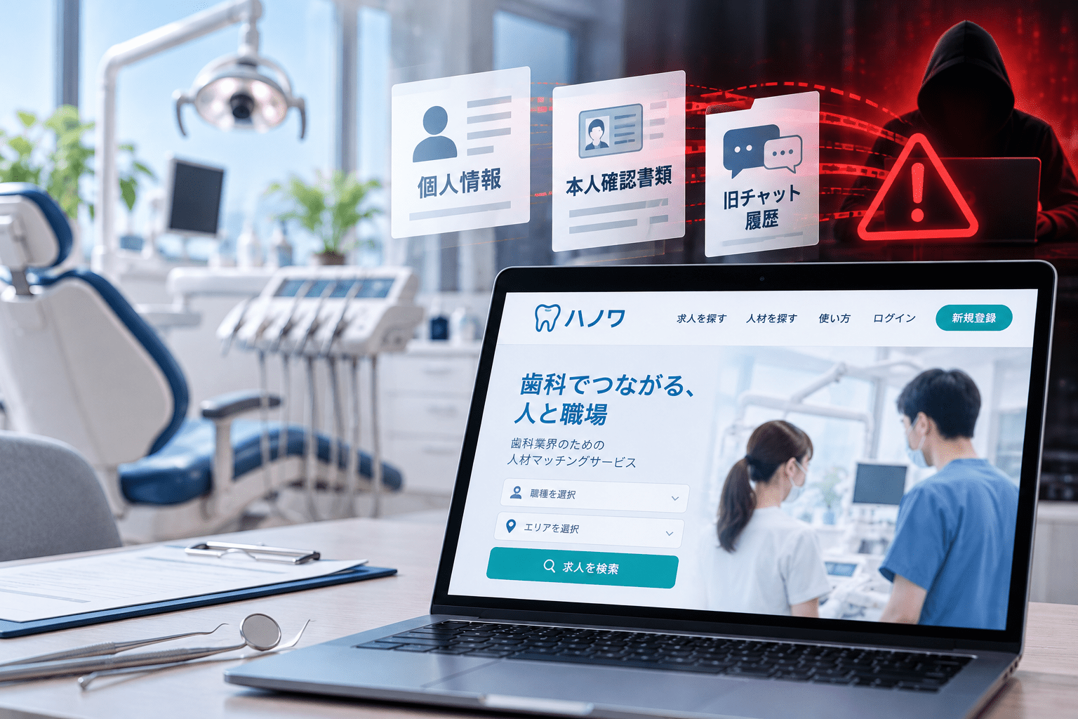 歯科人材マッチング「ハノワ」、最大4万9,309人の個人情報漏洩のおそれ　本人確認書類や旧チャットも外部から閲覧可能に