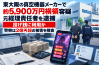 東大阪の真空機器メーカーで約5,900万円横領容疑、元経理責任者を逮捕　投げ銭に利用か警察は2億円超の被害を捜査