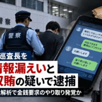広島県警巡査長を個人情報漏えいと加重収賄の疑いで逮捕―知人のスマホ解析で金銭要求のやり取り発覚か