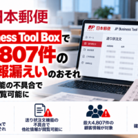日本郵便「JP Business Tool Box」で最大4,807件の顧客情報漏えいのおそれ―送り状注文機能の不具合で他社情報が閲覧可能に