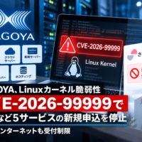 KAGOYA、Linuxカーネル脆弱性「CVE-2026-99999」でVPSなど5サービスの新規申込を停止―さくらインターネットも受付制限