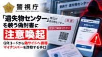 警視庁「遺失物センター」を装う偽封書に注意喚起―QRコードから偽サイトへ誘導、マイナンバーを詐取する手口
