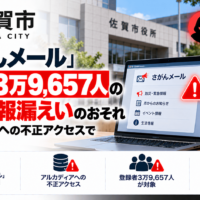 佐賀県 佐賀市「さがんメール」、登録者3万9,657人の個人情報漏えいのおそれ―アルカディアへの不正アクセスで配信停止