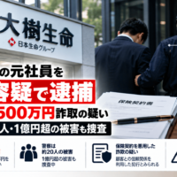 大樹生命の元社員を詐欺容疑で逮捕、顧客から約500万円詐取の疑い―警察は約20人・1億円超の被害も捜査