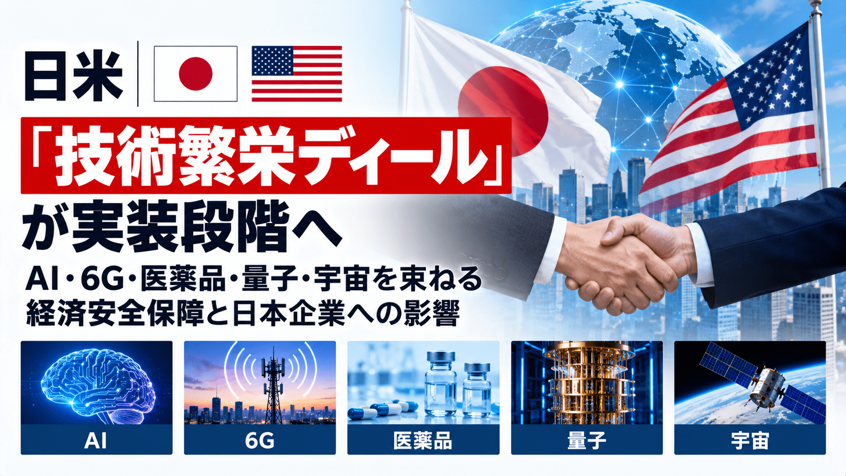 日米「技術繁栄ディール」が実装段階へ-AI・6G・医薬品・量子・宇宙を束ねる経済安全保障と日本企業への影響