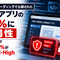 AIバイブコーディングで公開されたWebアプリの91%に脆弱性―200件調査、65.77%がCritical・High