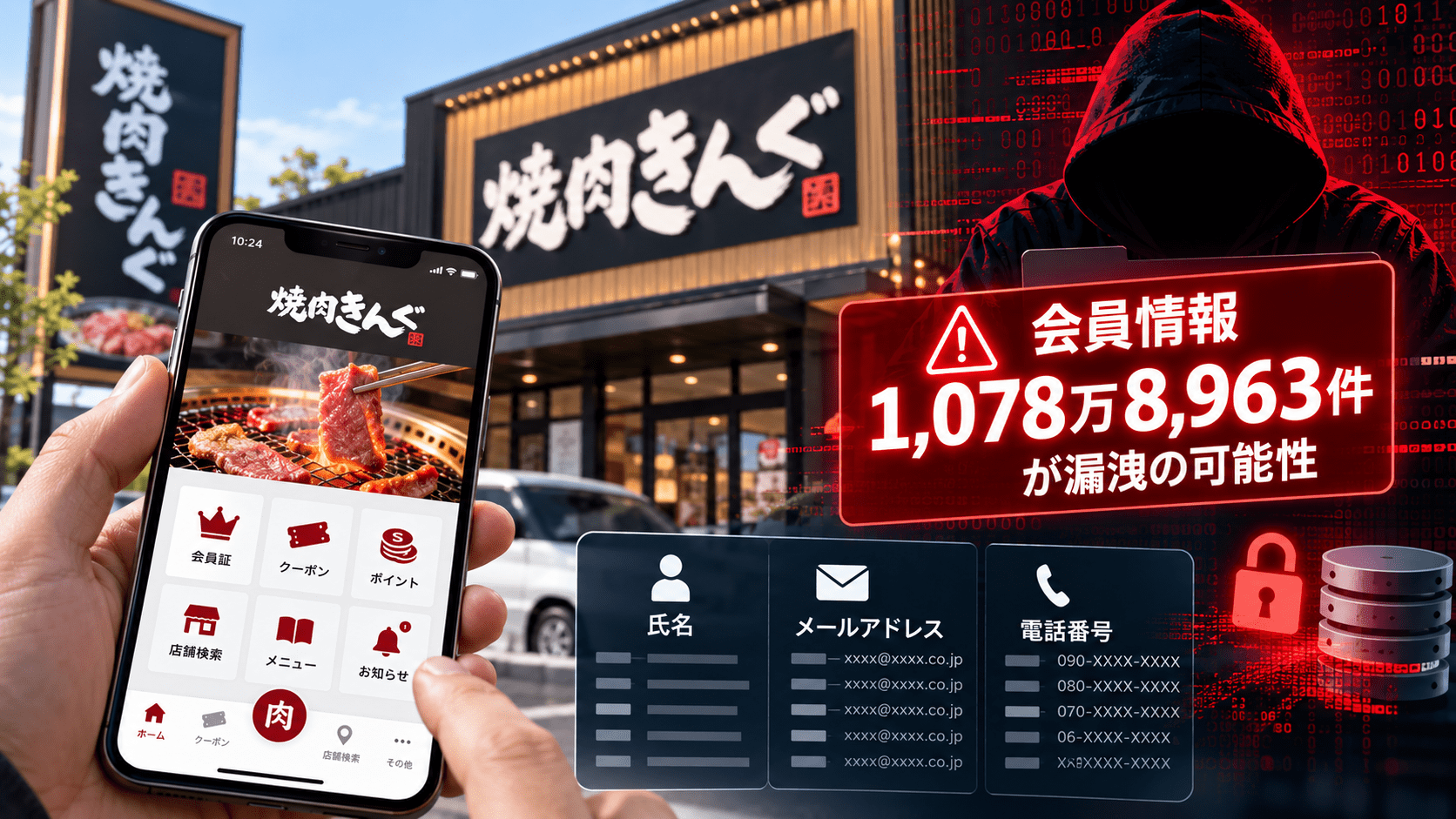 焼肉きんぐ 公式アプリに不正アクセスによるサイバー攻撃-約1,078万8,963件の個人情報漏洩の恐れ